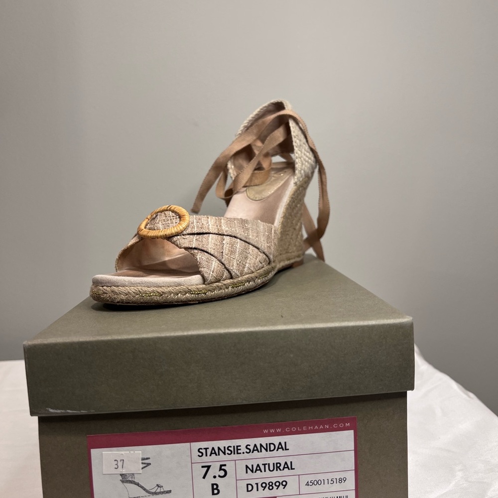 Cole Haan Women's Beige Wedge Sandals
